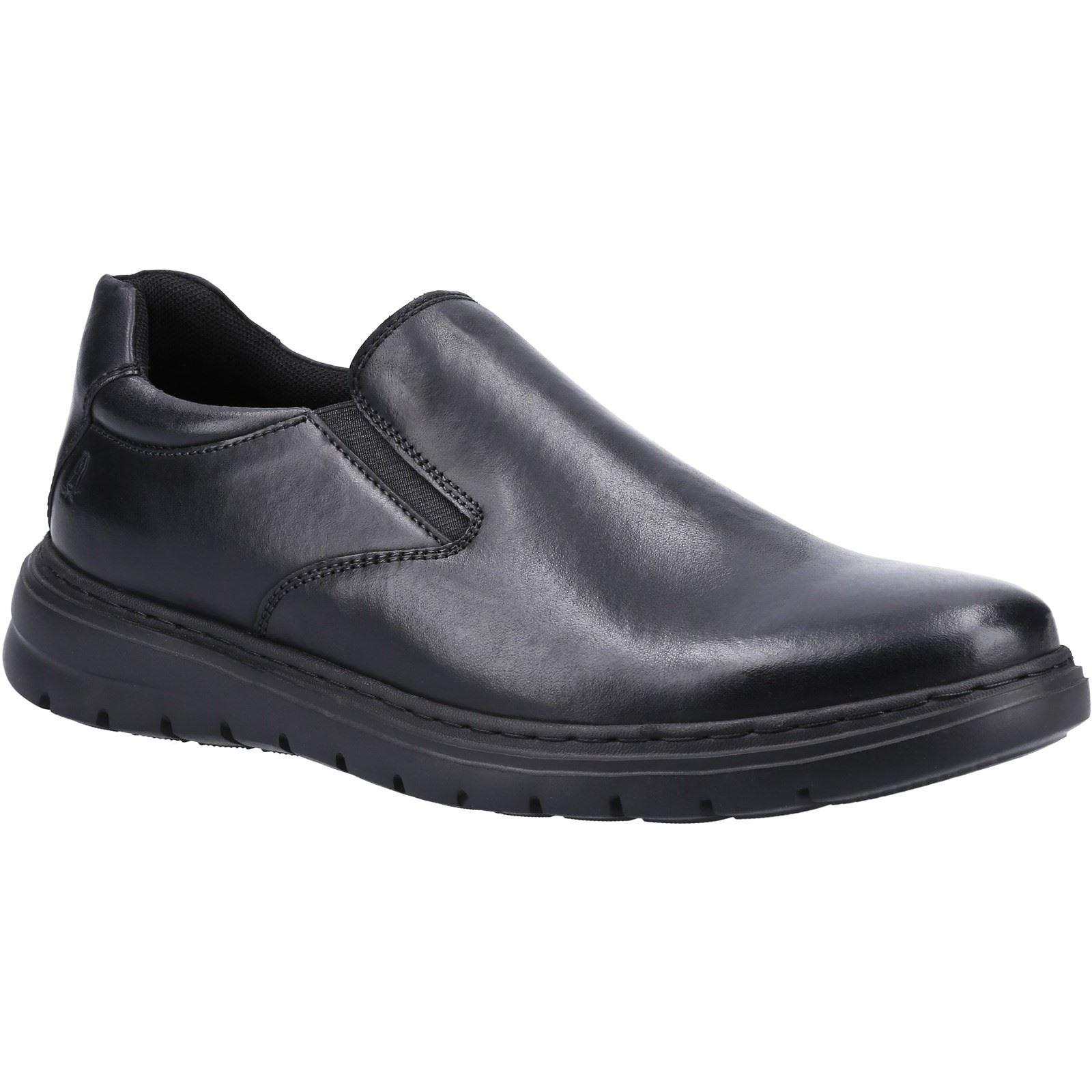 Hush Puppies Trent Leather Men's Black Slip-On Shoes