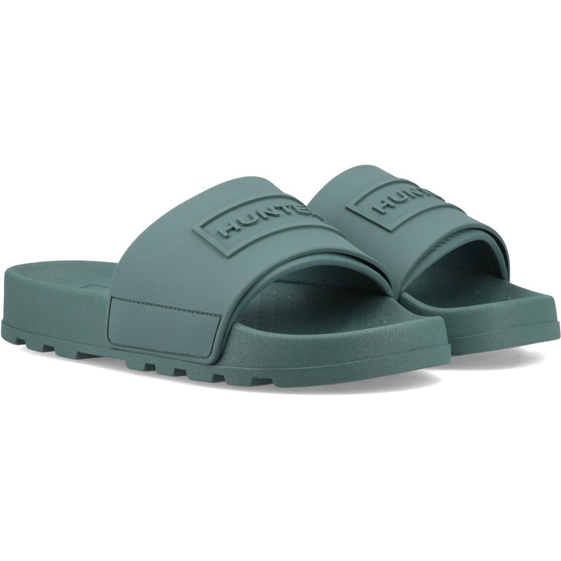 Hunter Core Embossed Slider Synthetic Hunter Green Slides