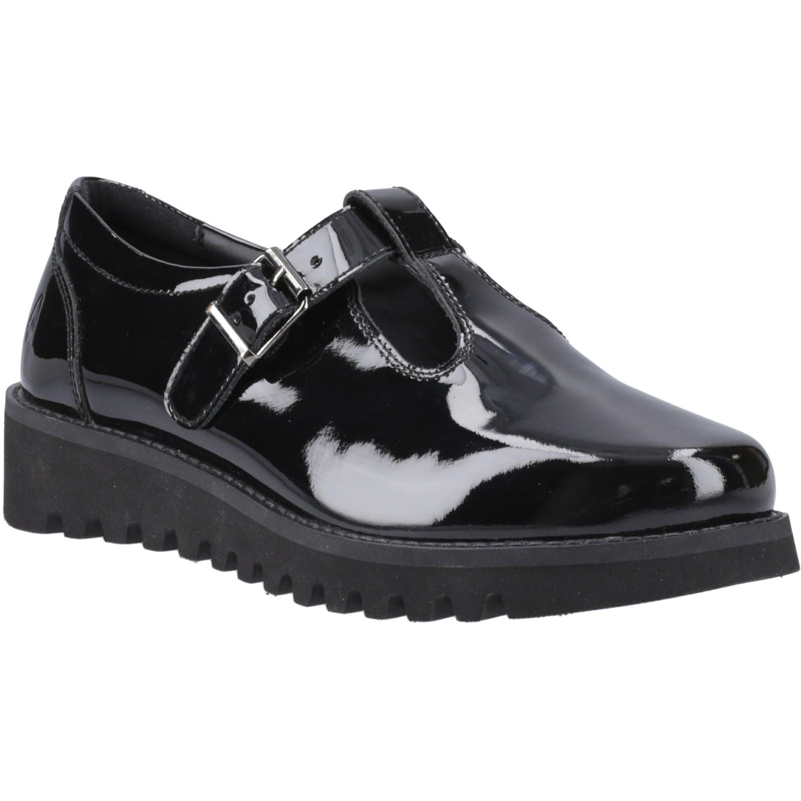 Hush Puppies Florrie T-Bar Leather Girls's Black Shoes
