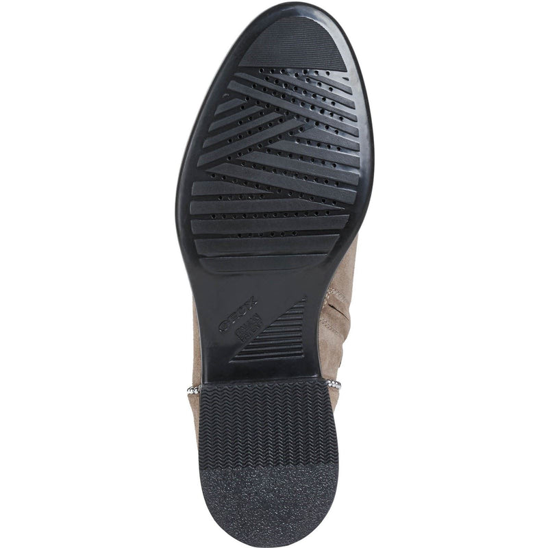 Geox Resia 100% Leather Bovine Suede Women's Dark Beige Boots