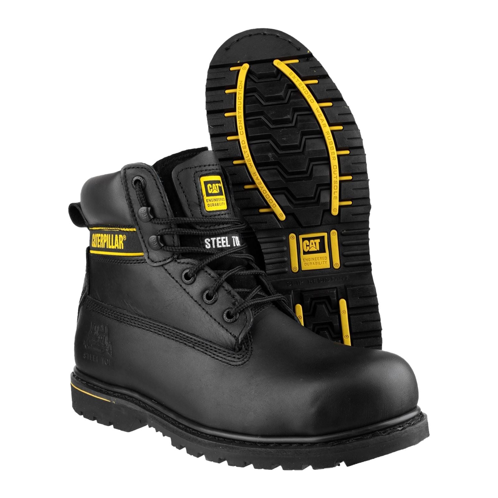 Caterpillar Holton Leather Black Safety Boots
