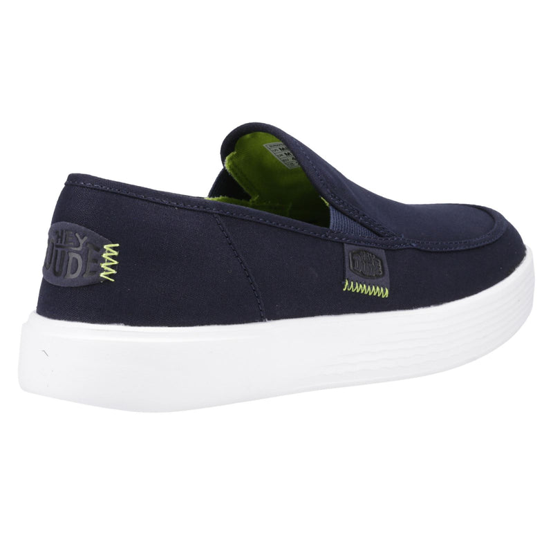 HEYDUDE Sunapee Canvas 100% Cotton Men's Navy/White Loafers