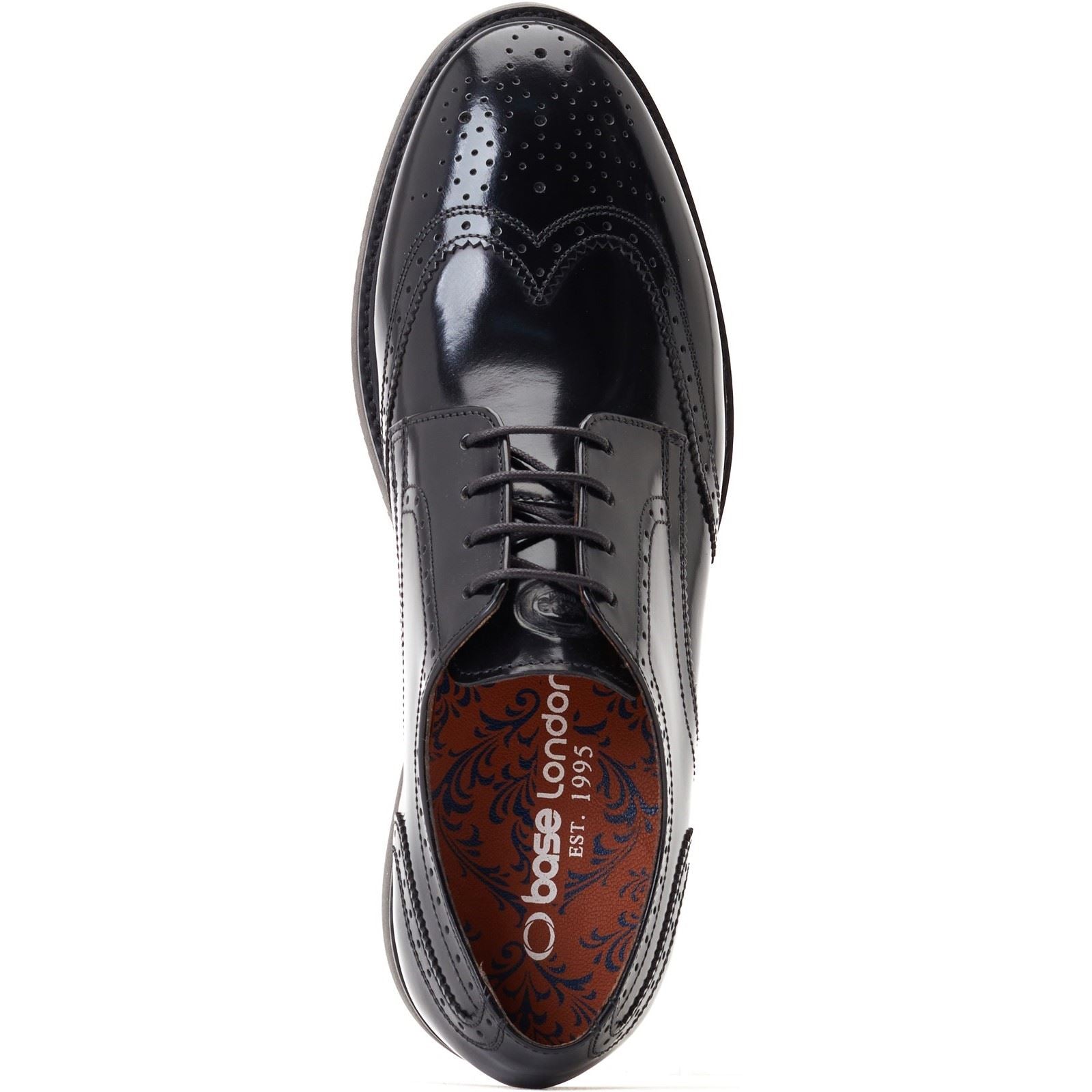 Base London Joe Leather Men's Black Brogues Shoes