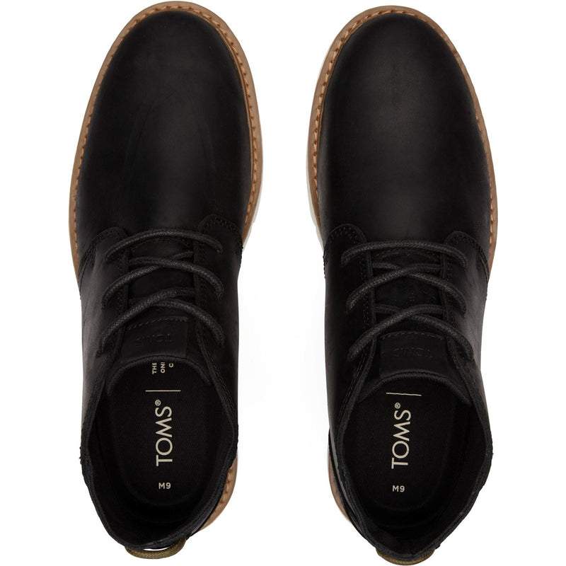 TOMS Navi Leather Men's Black Boots