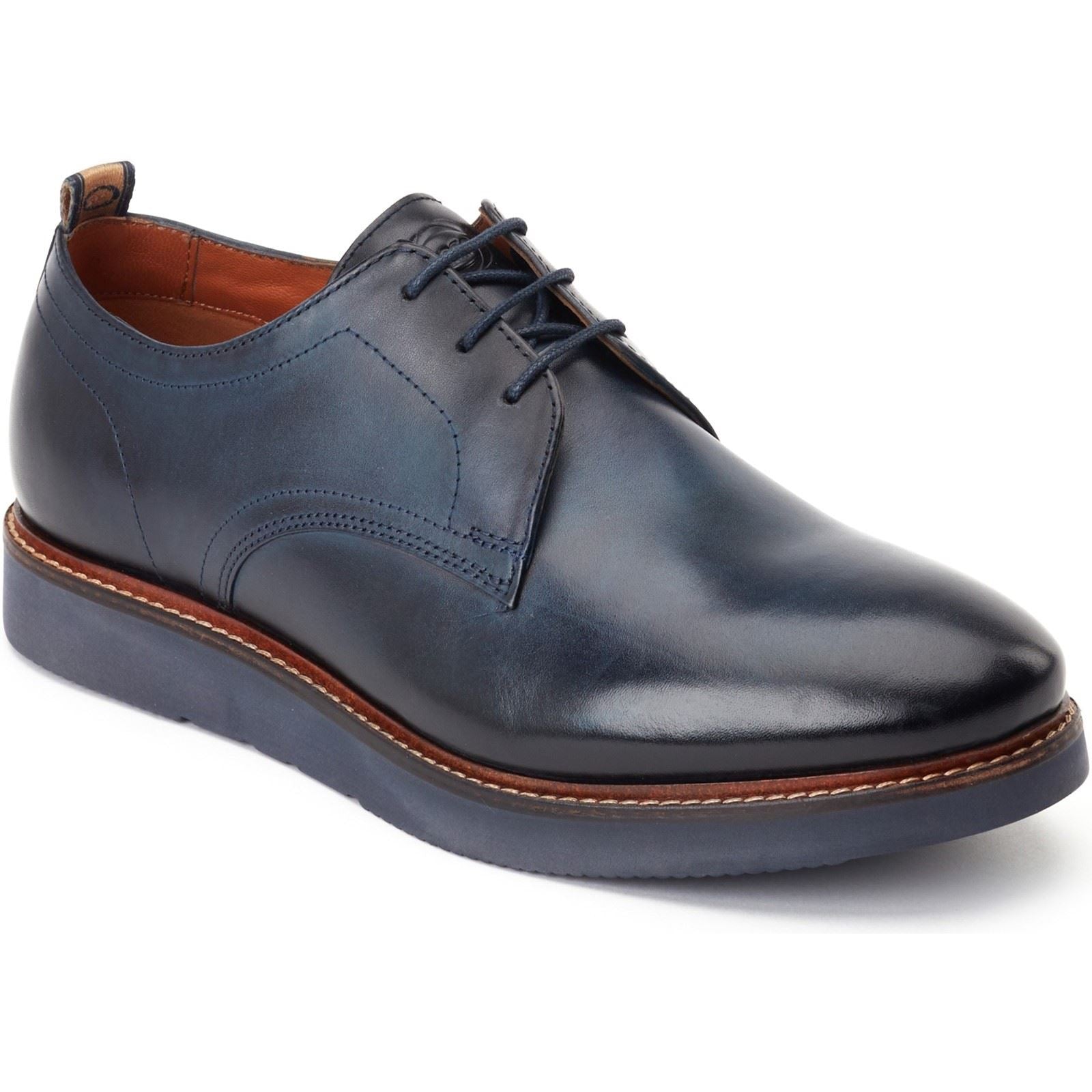 Base London Roly Leather Men's Navy Lace-Up Shoes