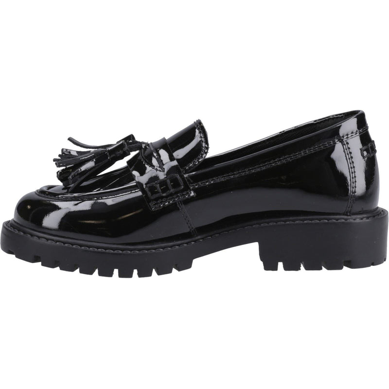 Hush Puppies Abigail Patent Senior Leather Girls's Black Loafers