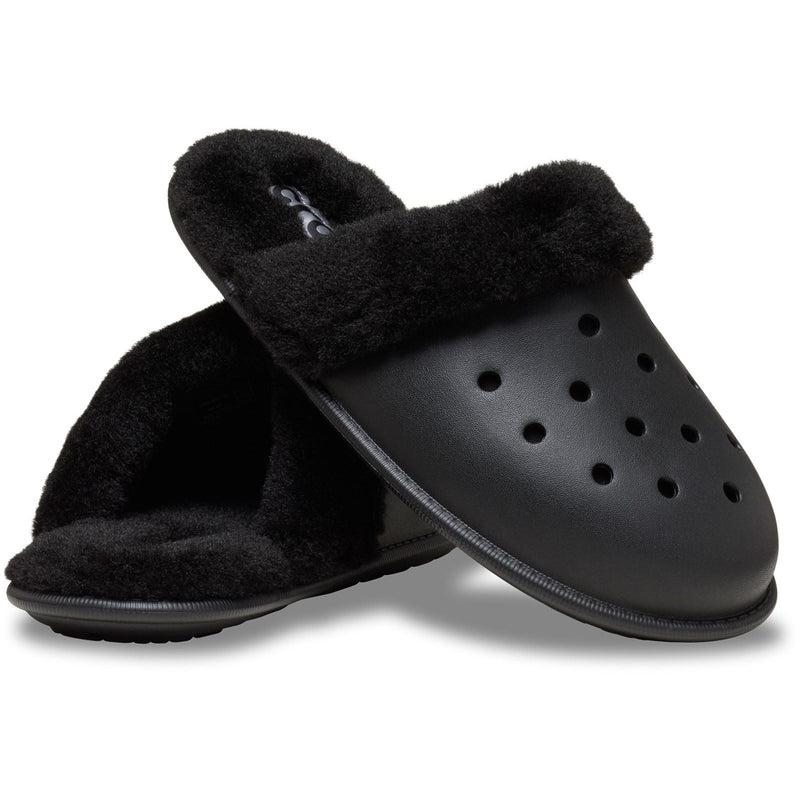 Crocs Classic Fuzz Scuff Thermoplastic Men's Black Slippers
