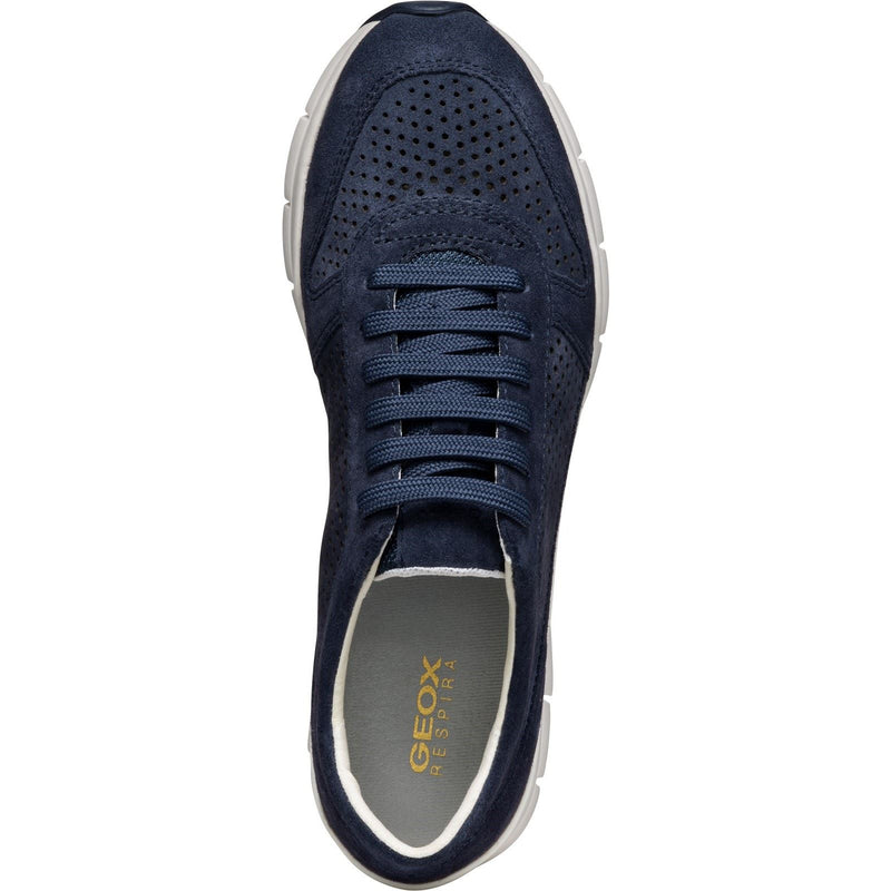 Geox D Sukie B Leather Women's Dark Jeans Sneakers