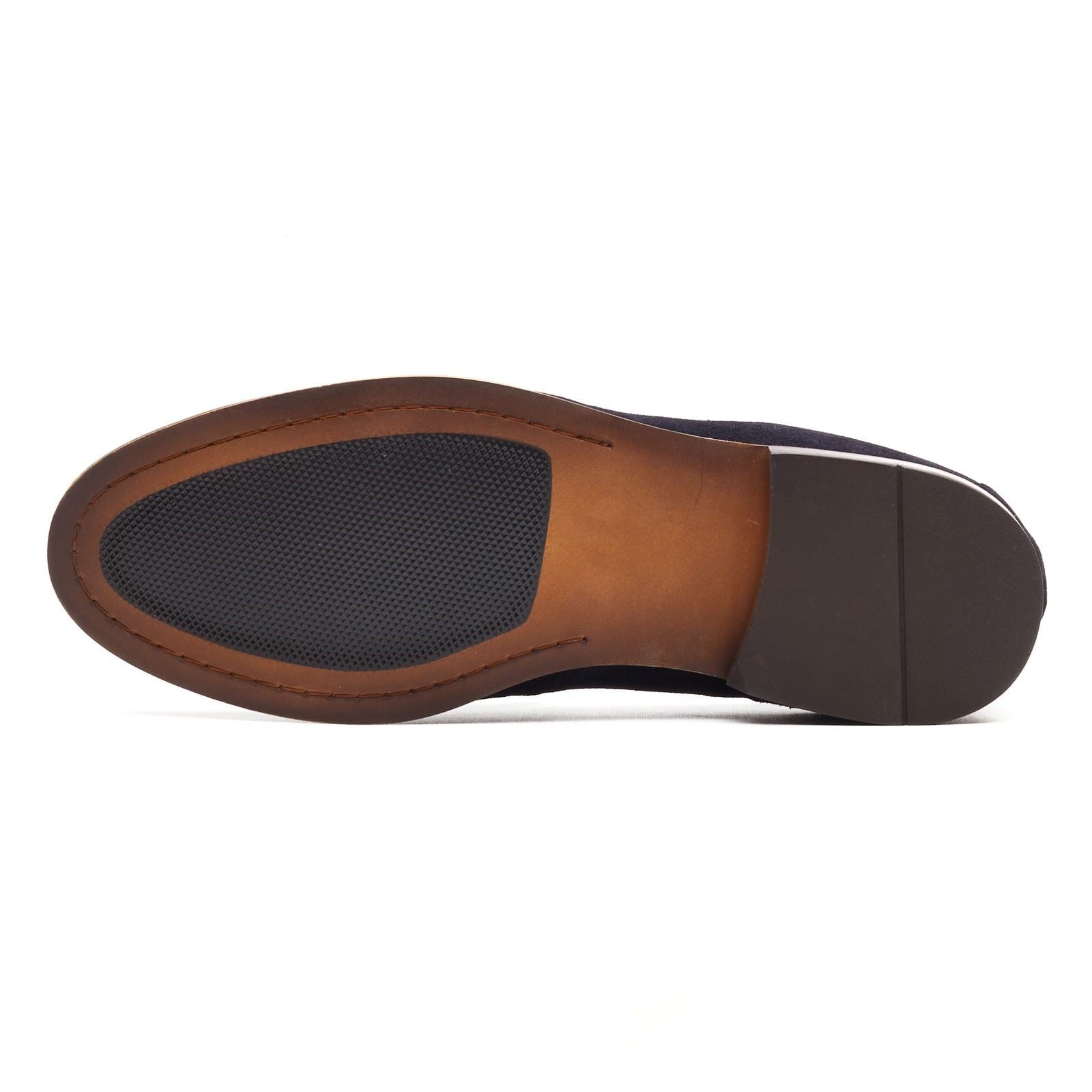 Base London Slate Leather Men's Navy Loafers