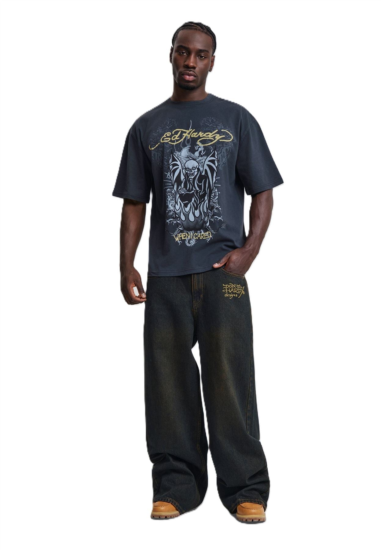 Ed Hardy Slithering Dragon XXTRA Men's Sandy Black Jeans