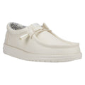 HEYDUDE Wally Canvas 100% Cotton Men's Stone White Boat Shoes