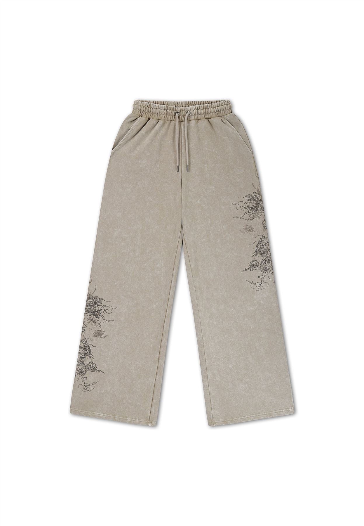 Ed Hardy Gothic Dragon Stone Wash Women's Gray Joggers