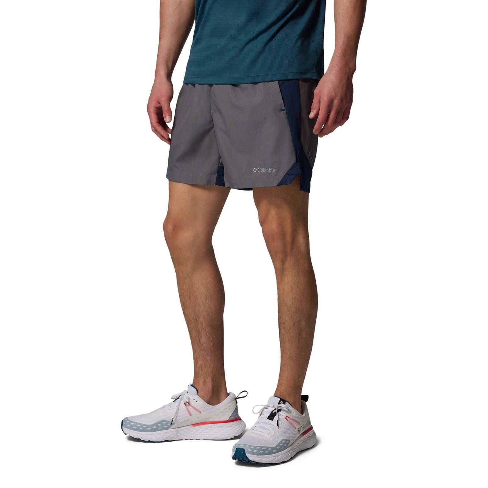 Columbia Three Pitch Polyester Men's Grey Activewear Shorts