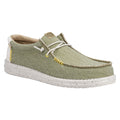 HEYDUDE Wally Coastline Canvas Men's Olive Boat Shoes