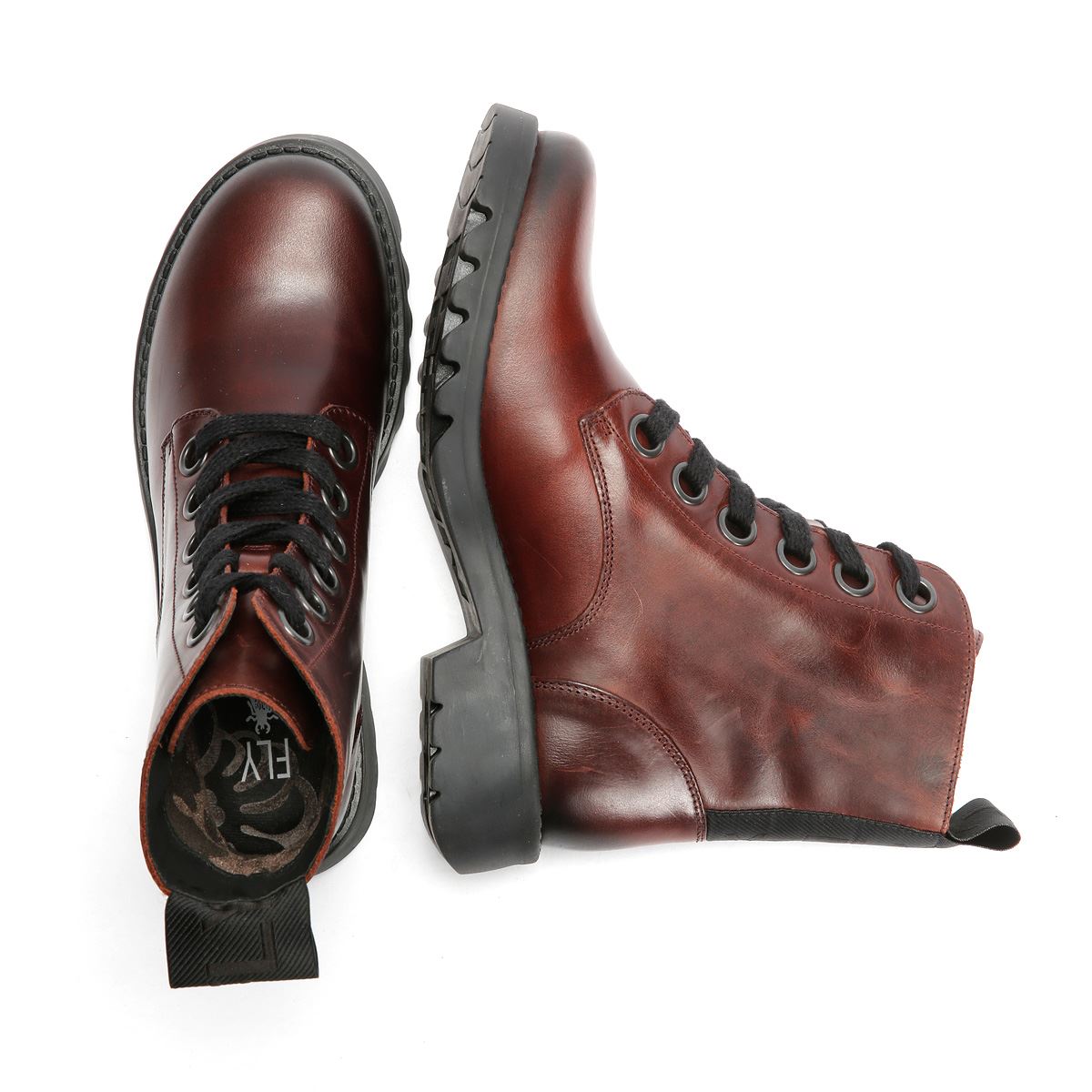 Fly London Ragi Leather Women's Wine Boots