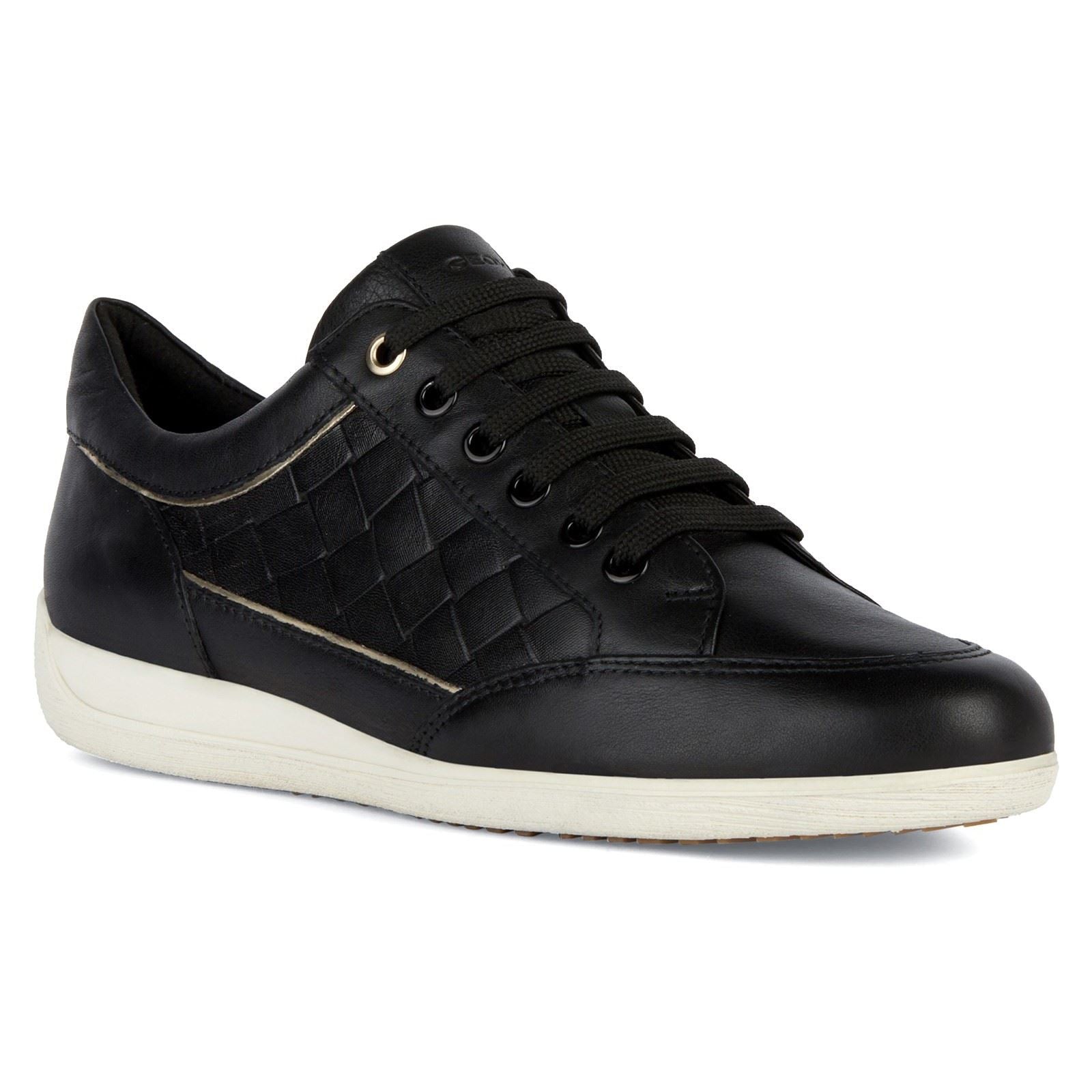 Geox D MYRIA Faux Leather Women's Black Sneakers