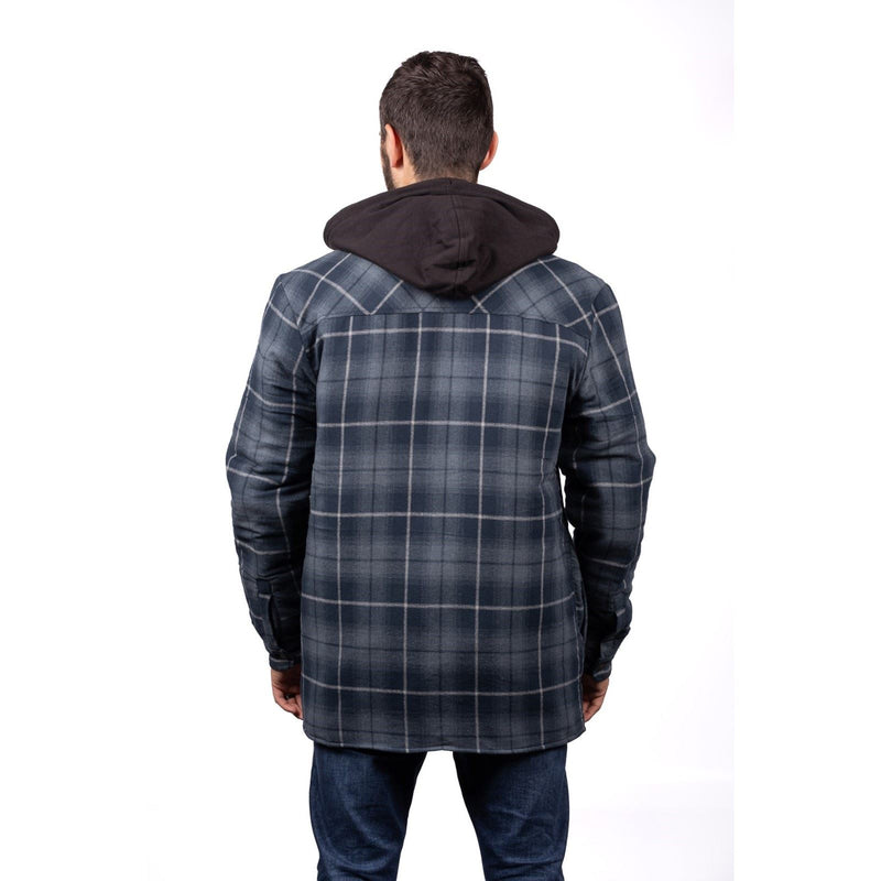 Dickies Fleece Hood Flannel Men's Blue Shirt Jacket