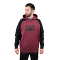 Caterpillar Raglan Cotton Men's Red Hooded Sweatshirt