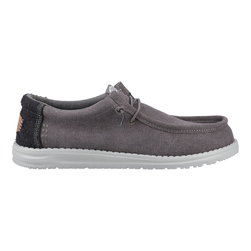 HEYDUDE Wally Workwear Synthetic Blend Men's Granite Grey/Black Moccasins Shoes