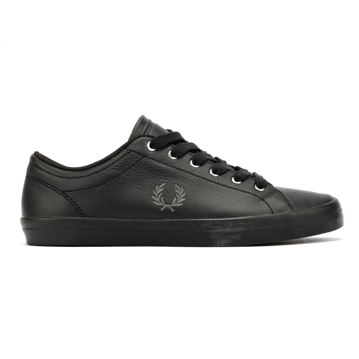 Fred Perry Baseline Leather Men's Black/Laurel Green Sneakers