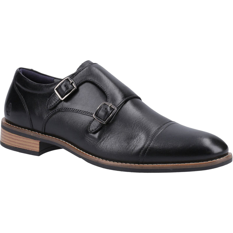 Hush Puppies David Leather Men's Black Double Monk Shoes