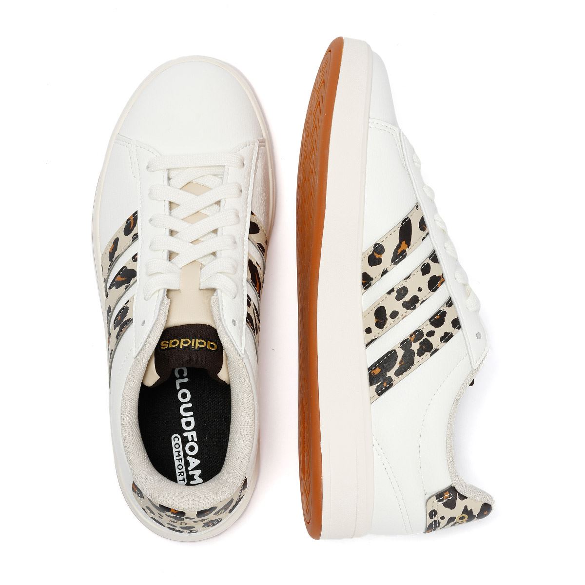Adidas Grand Court 3.0 Women's Cream/Leopard Sneakers