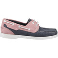 Hush Puppies Isabel Leather Women's Navy/Pink Boat Shoes