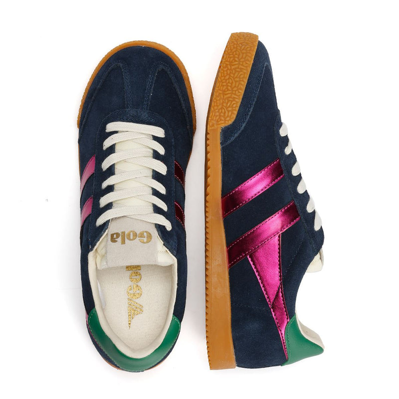 Gola Elan Glitz Suede Women's Navy/Fuchsia/Emerald Sneakers