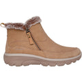 Skechers Easy Going Cool Zip! Leather Women's Tan Winter Ankle Boots