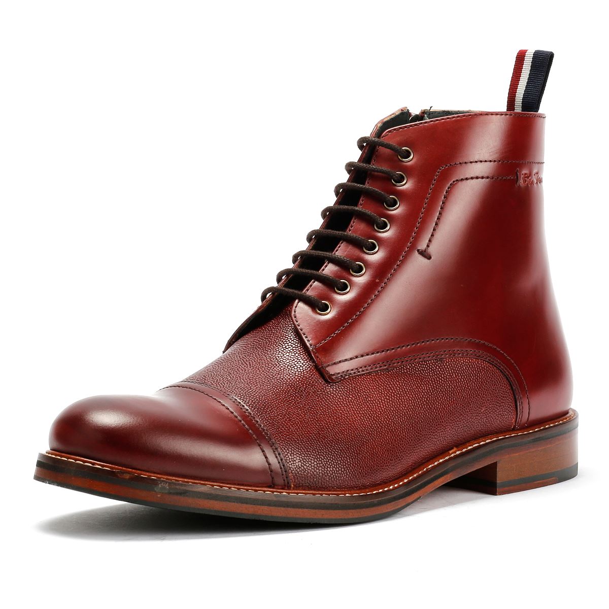 Ben Sherman Harrington Brush Off Leather Men's Burgundy Boots