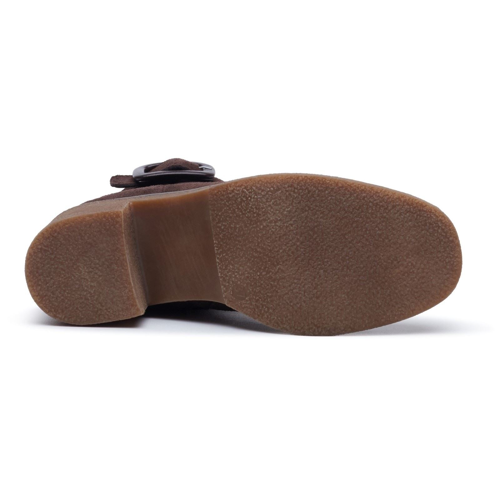 Hush Puppies Fearne Suede Women's Chocolate Heeled Ankle Boots
