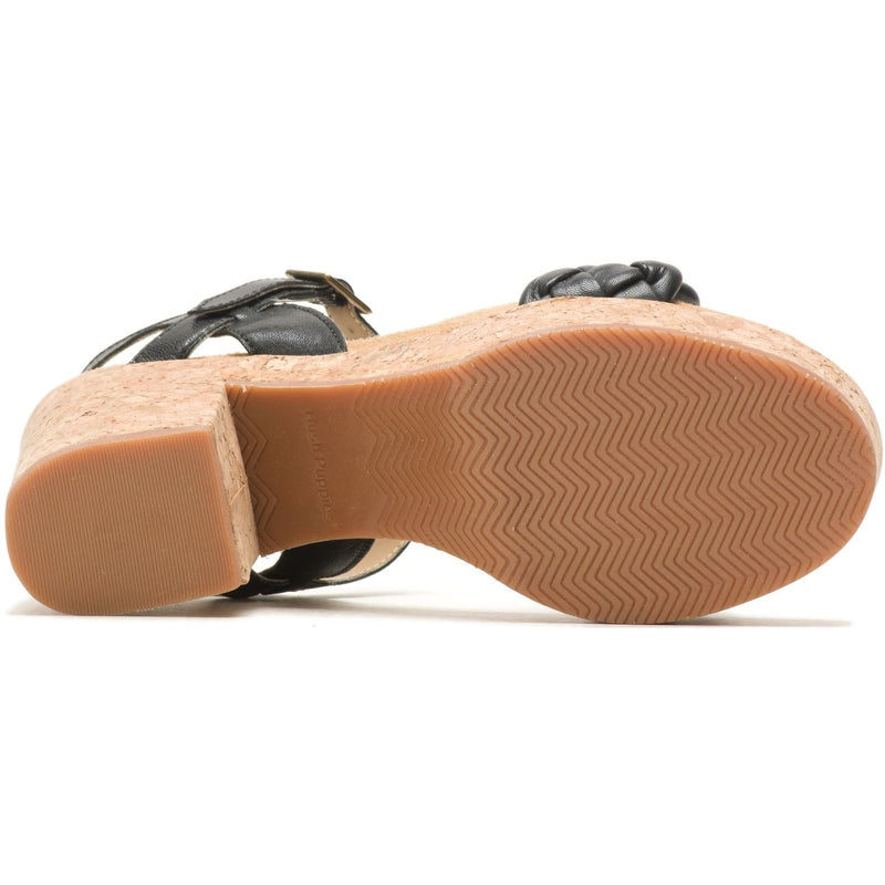 Hush Puppies Poppy Quarter Strap Leather Women's Black Heels
