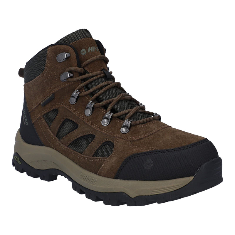 Hi-Tec Bandera Expedition Mid Wide Leather Men's Smokey Brown/Khaki Hiking Boots