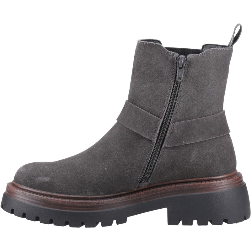 Hush Puppies Raye Suede Women's Charcoal Flat Chelsea Boots