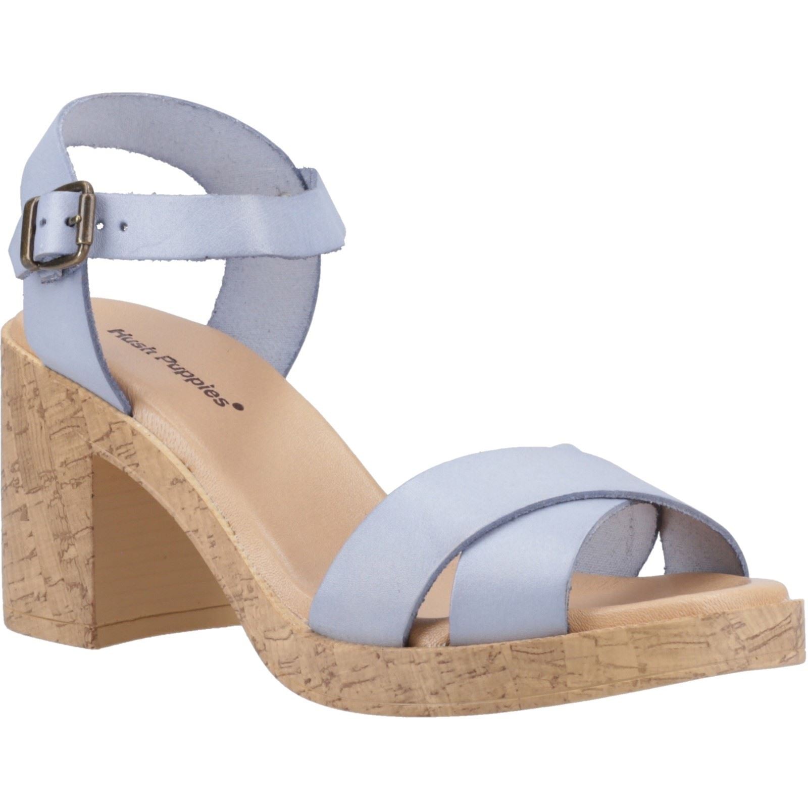 Hush Puppies Georgia Cork Leather Women's Blue Heels