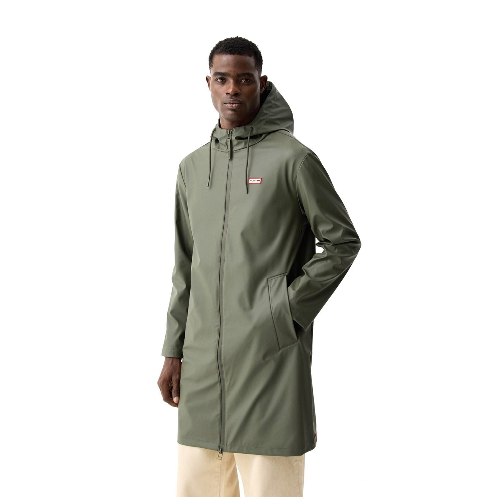 Hunter Andrea PU Rain Coat Unisex Adults Green Rain Coat