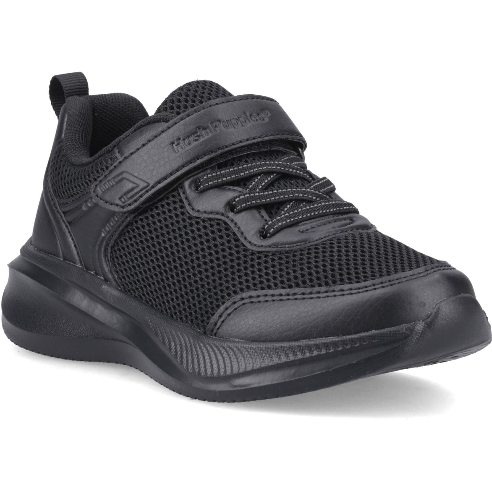 Hush Puppies Marty Trainer Jnr Textile Boy's Black Trainers