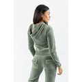 Juicy Couture Robertson Classic Jacket Synthetic Women's Green Hooded Sweatshirt