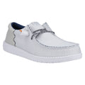 HEYDUDE Wally Funk Open Mesh Synthetic/Spandex/Cotton Men's White Boat Shoes