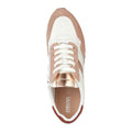 Geox D Tabelya Leather Bovine Suede- Textile Woven Synthetic- Synthetic Nylon Women's Nude/White Sneakers
