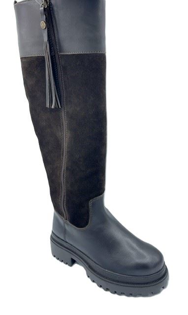 Osprey London The Bramble Tall Leather Women's Chocolate Burnish Boots