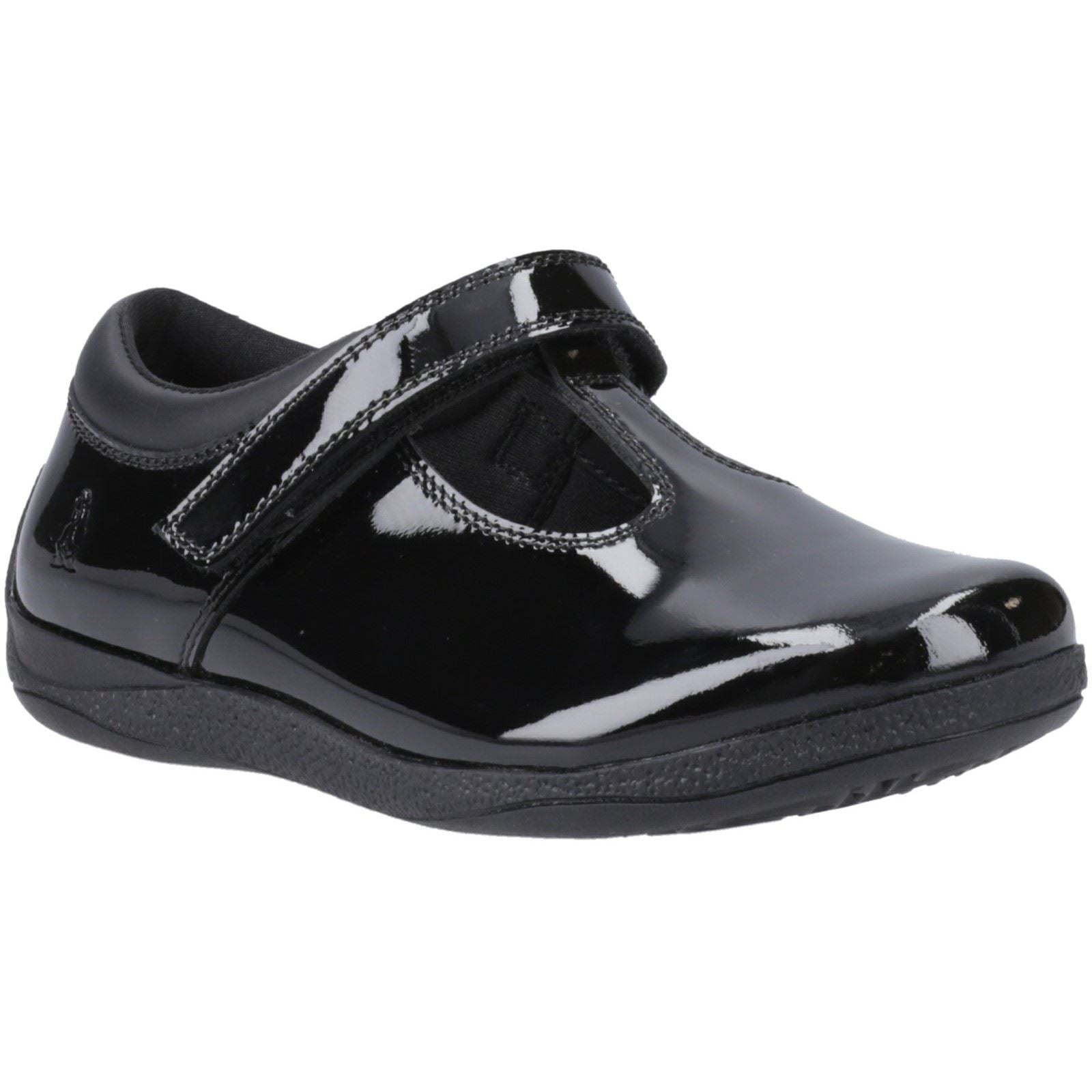 Hush Puppies Caitlin T-Bar Leather Girls's Black Shoes