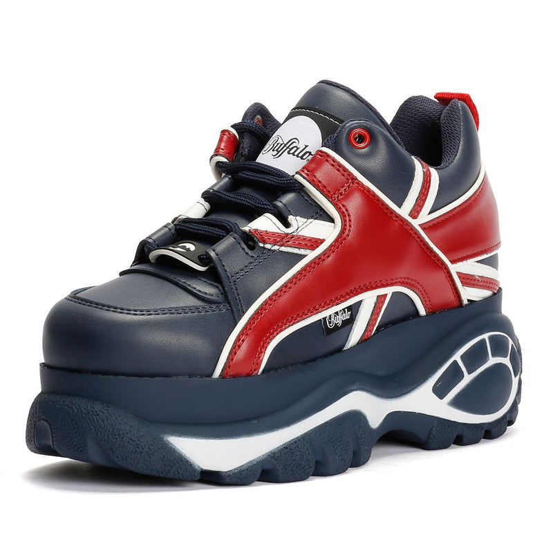 Buffalo 1339-14 Leather Women's Blue/Red Sneakers