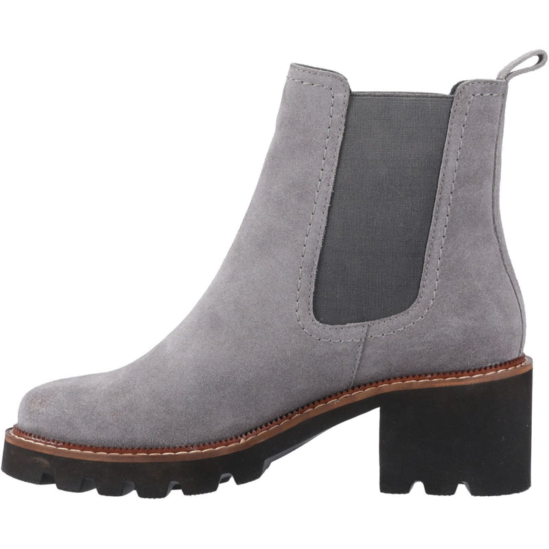 Hush Puppies Gaia Leather Women's Grey Heeled Chelsea Boots