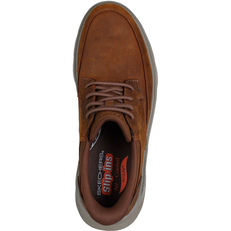 Skechers Arch Fit Garza Rowan Leather Men's Dark Brown Lace-Up Shoes