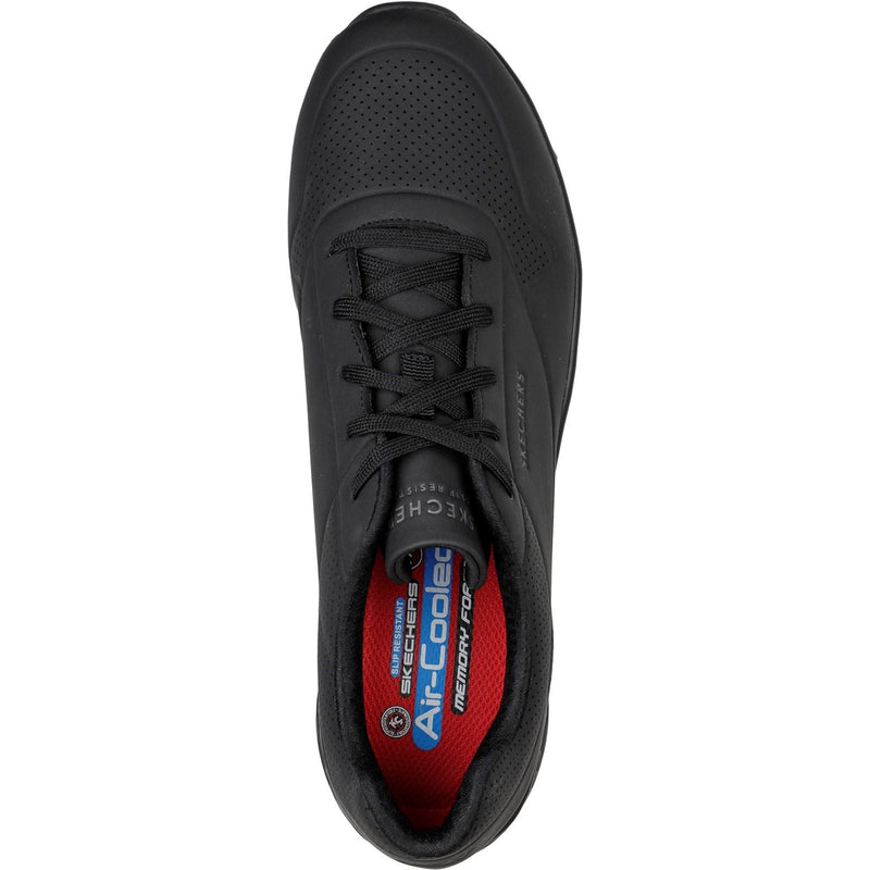 Skechers Workwear Work Relaxed Fit: Uno SR - Sutal Men's Black Safety Sneakers