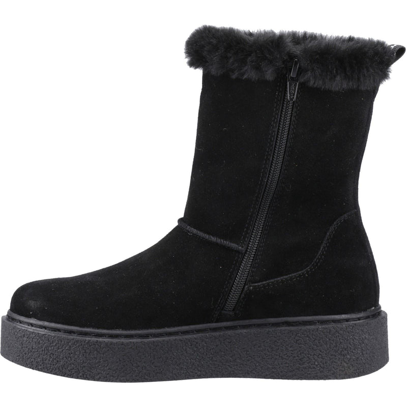 Hush Puppies Becca Mid Suede Women's Black Boots