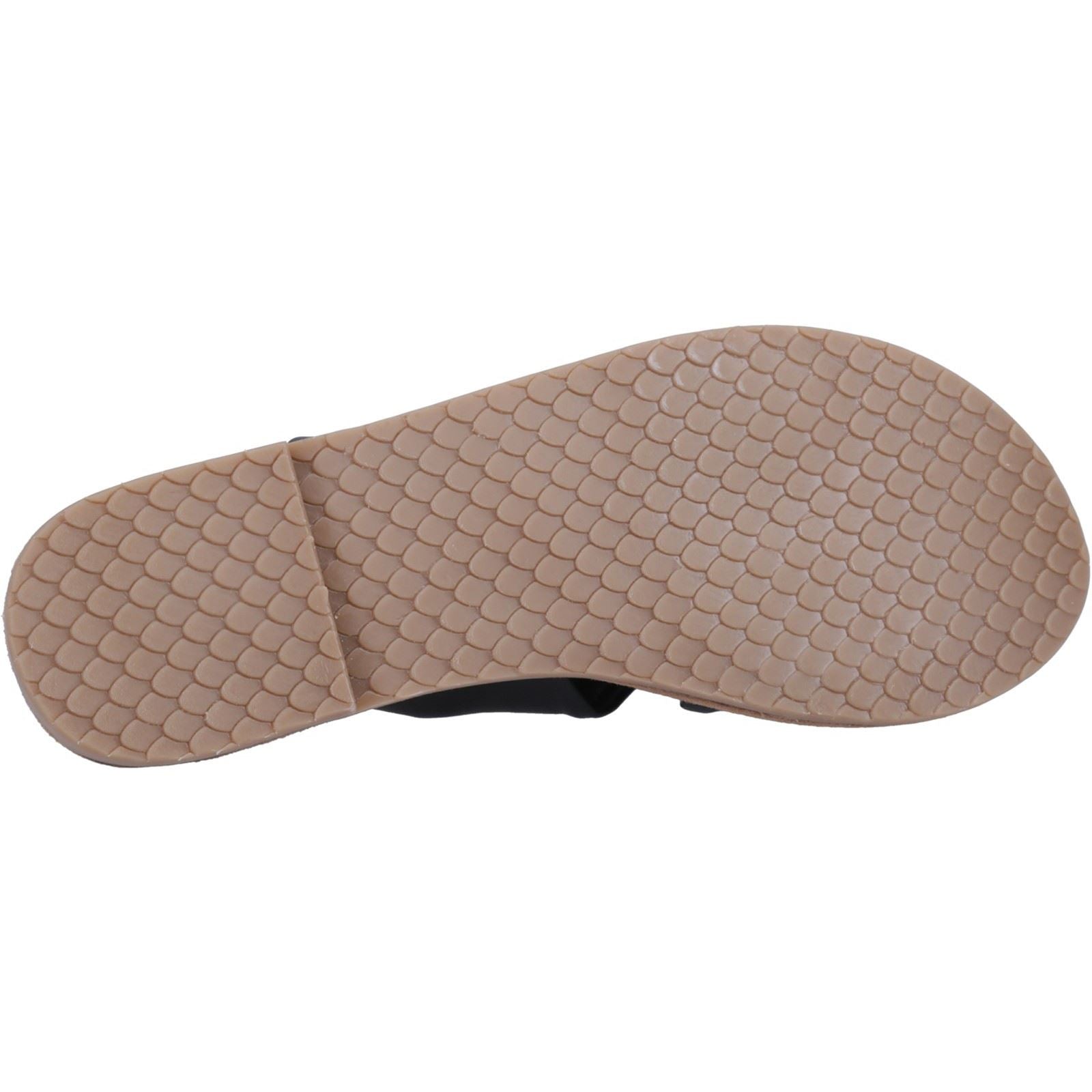 Hush Puppies Amy Wide Fit Leather Women's Black Sandals