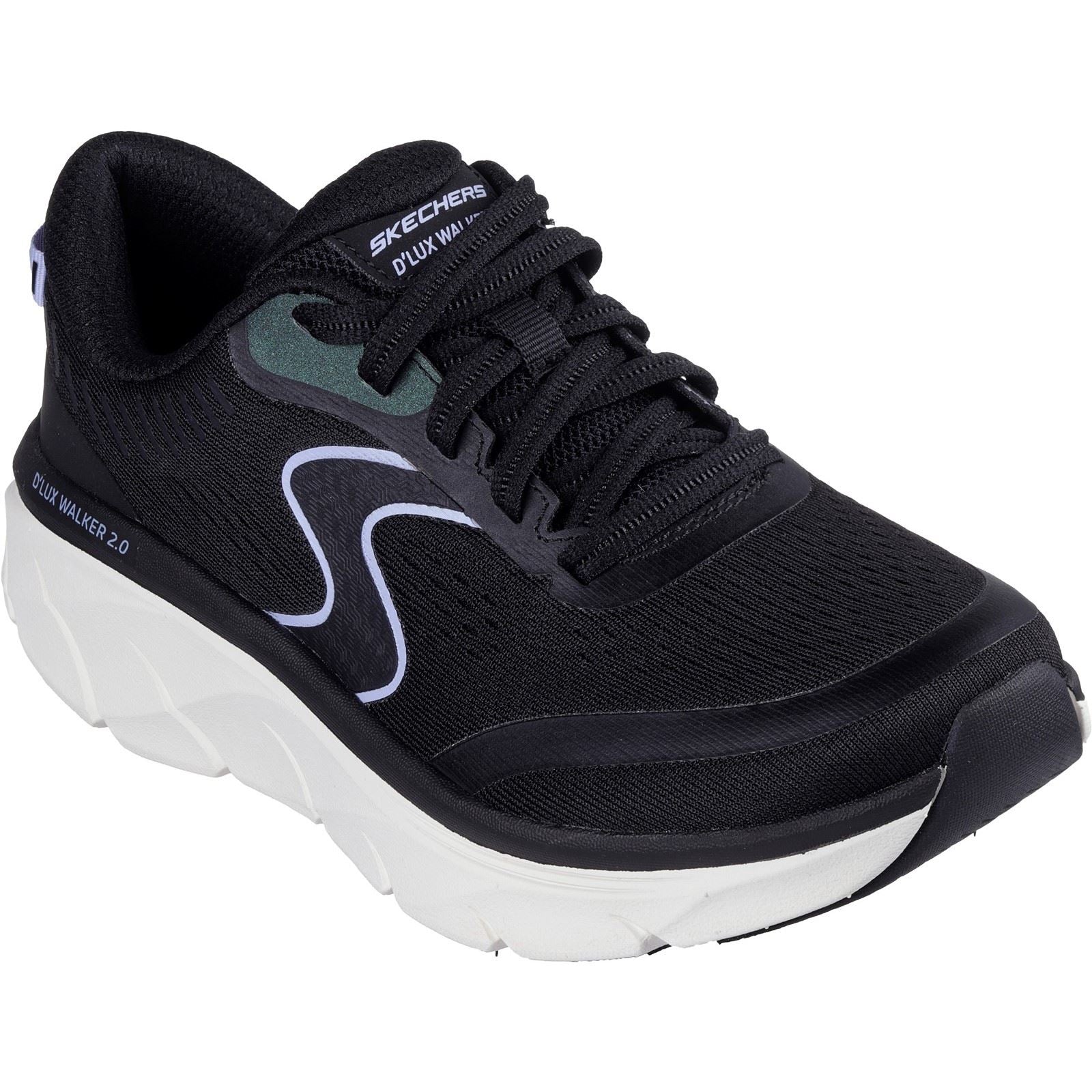 Skechers D'Lux Walker 2.0 Active Pace Textile Women's Black/Lavender Sneakers
