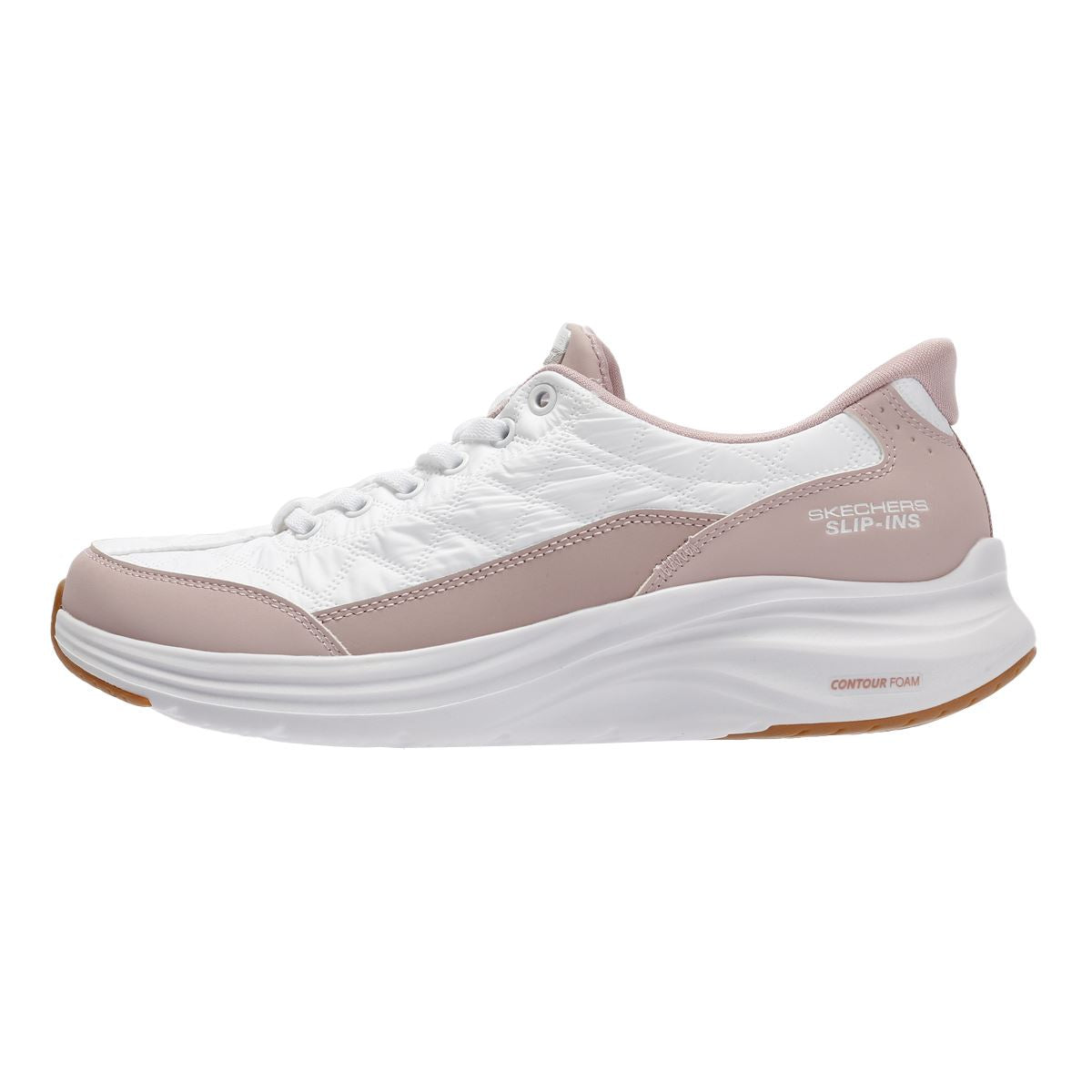 Skechers Slip-Ins Contour Foam Cozy Fit Women's White/Pink Sneakers